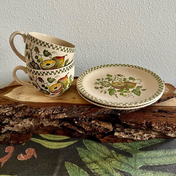 Vintage Other - Johnson Brothers ARBOR OLD GRANITE Cup & Saucer Sets Set Of 2